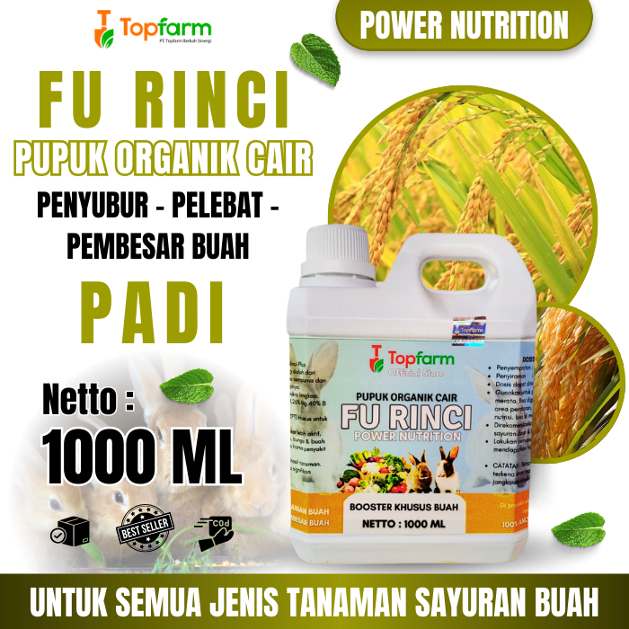 Pupuk Padi Sawah / Pupuk Penyubur Padi / Pupuk Padi Pelebat Buah / Pupuk TopFarm / Pupuk Semprot Pad