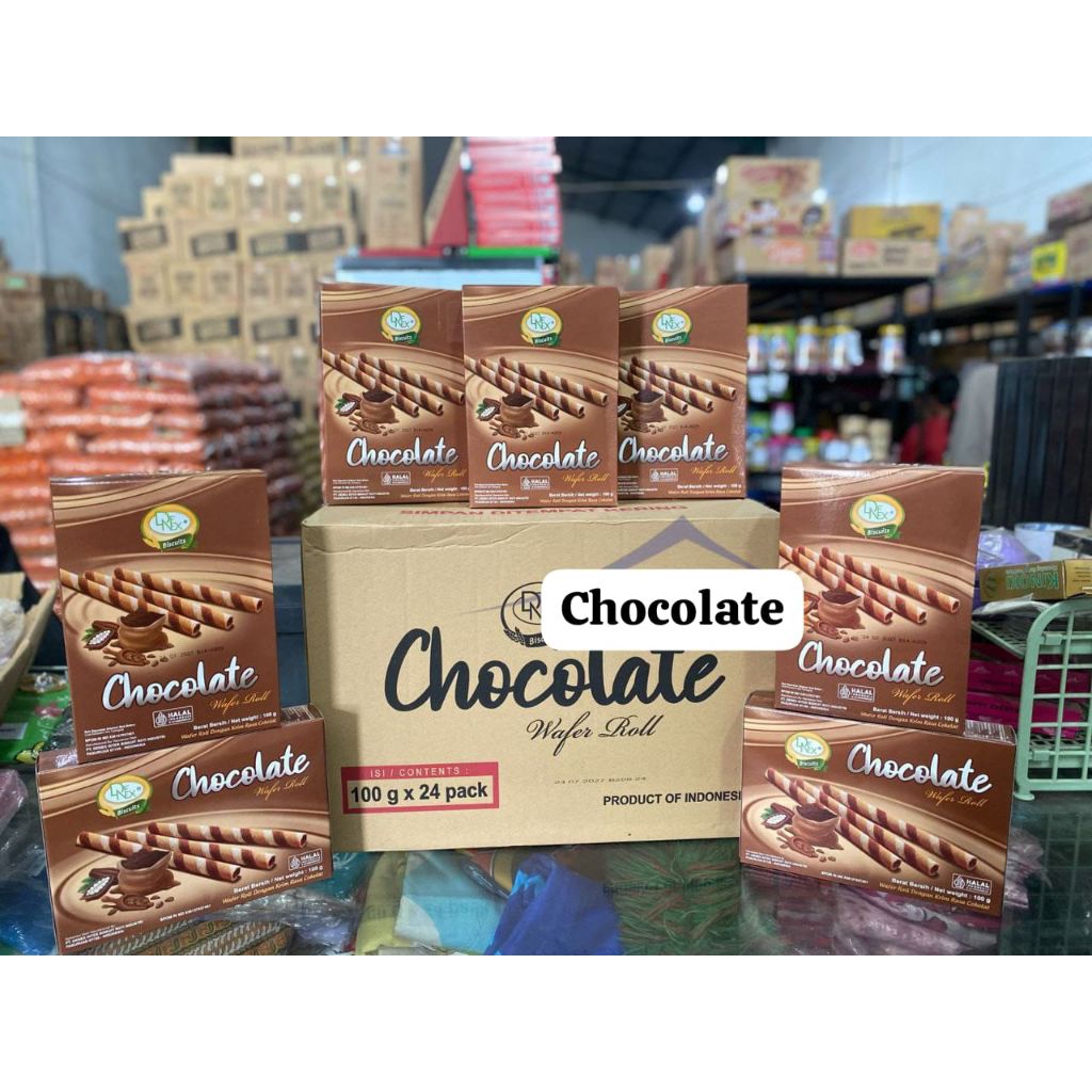 denex wafer roll coklat pack 1 dus isi 24/wafer pack hampers grosir/denex wafer roll chocolate pack
