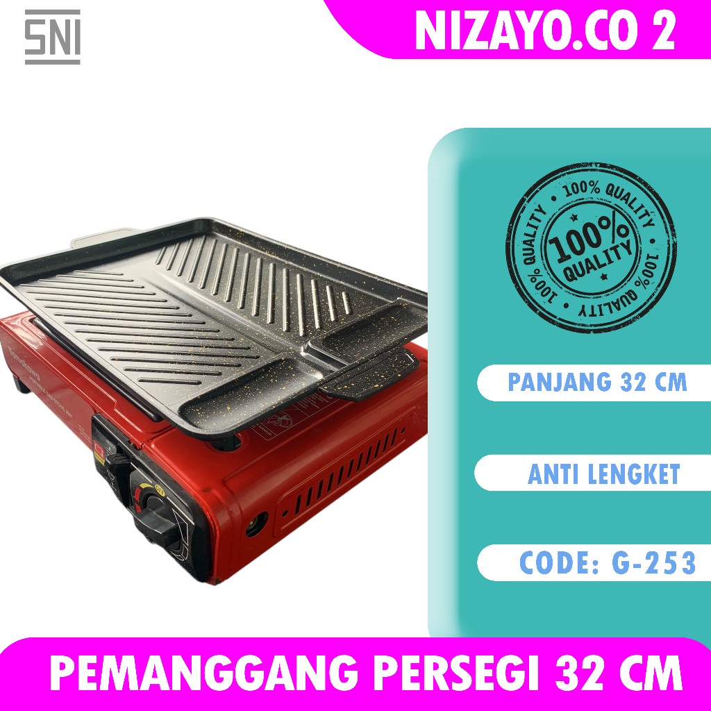 Grill Pan Persegi TD Alat Panggang Ayam Ikan - Panggangan BBQ Kotak Murah