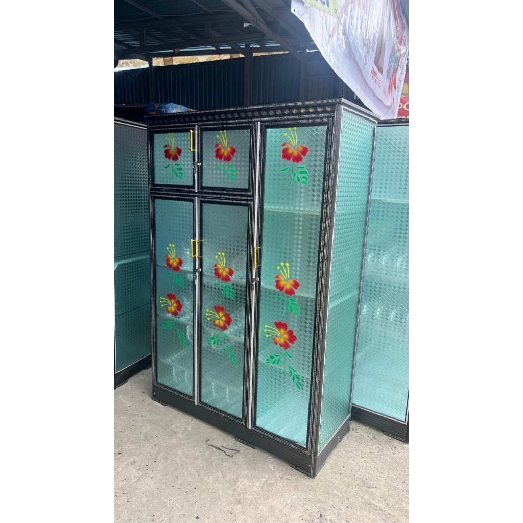 RAK PIRING KACA 5 PINTU TINGGI 165 BANJARMASIN