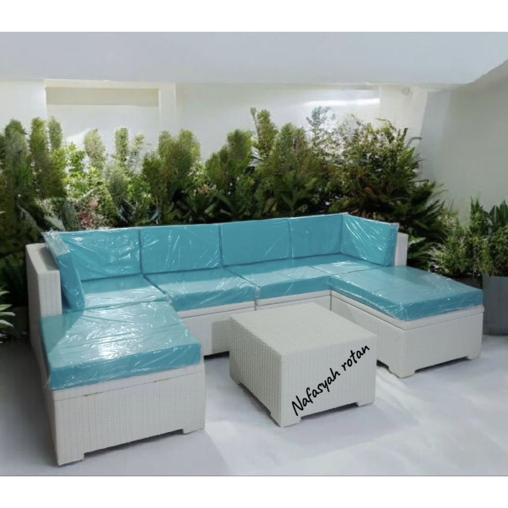 custom sofa u rotan sintetis original expor - full peti