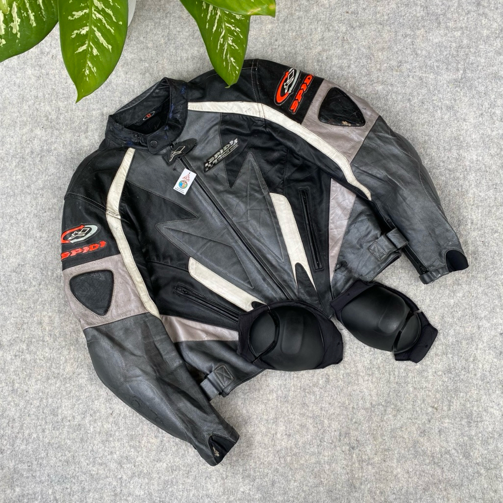 bikers jacket spidi italy  full leather kulit super cakep used condition