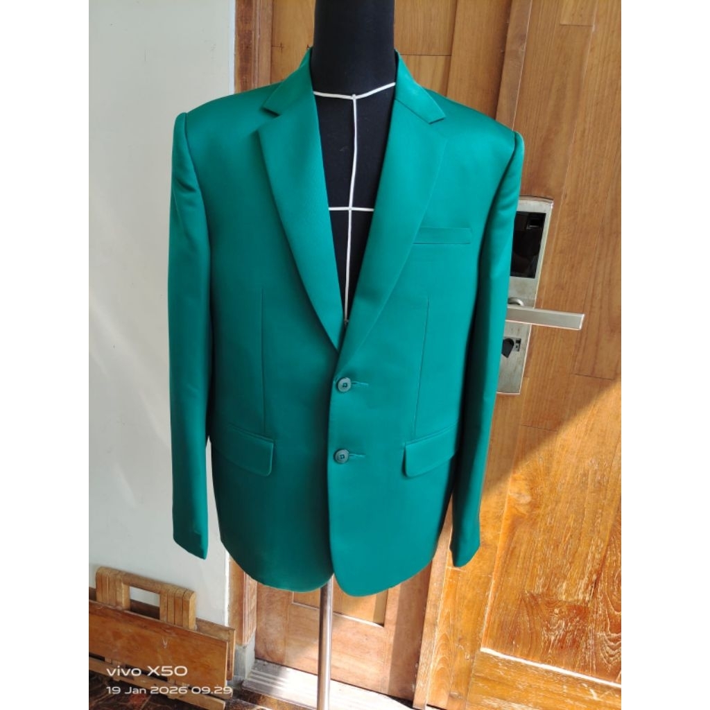 Jas hijau pria slim  fit jumbo semiwool PKB