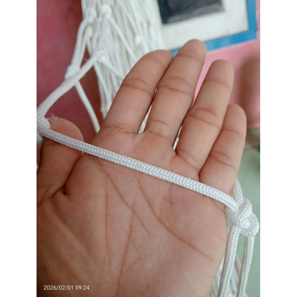 JaringGawangInternasonalT2.20xP7mBelakangGawang2mBahanJaringTaliPoyKuranLobangJaring10cmx10cmTali5mm
