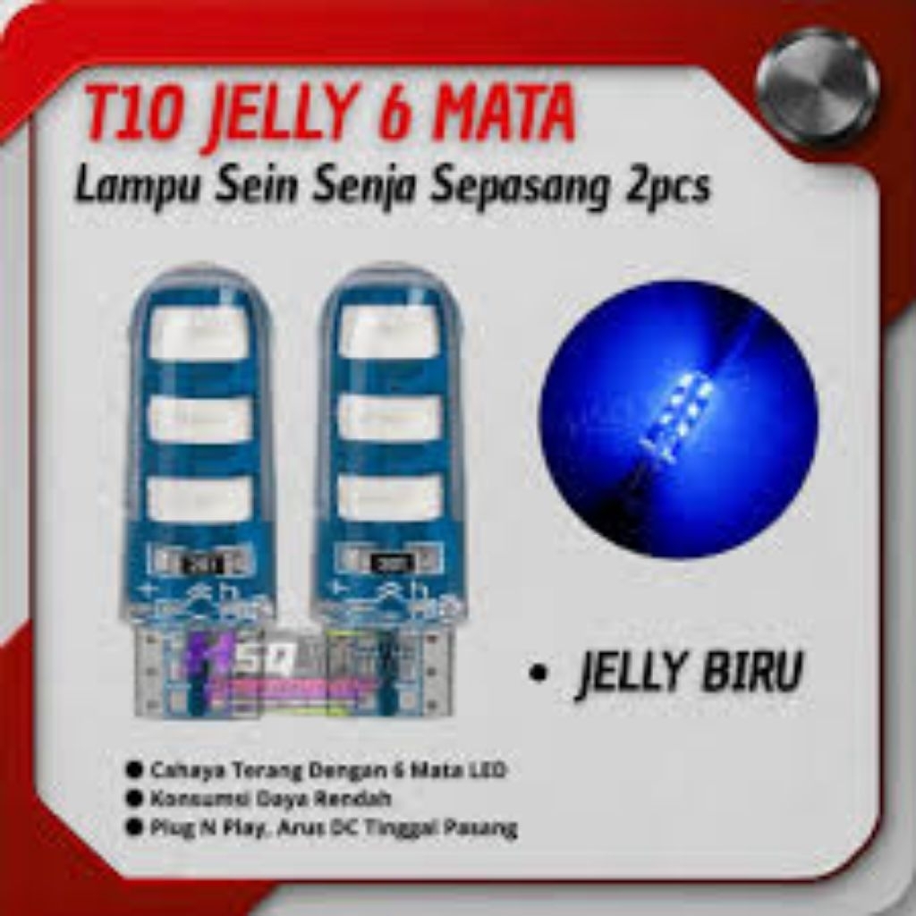 lampu kedip jelly biru 6 mata