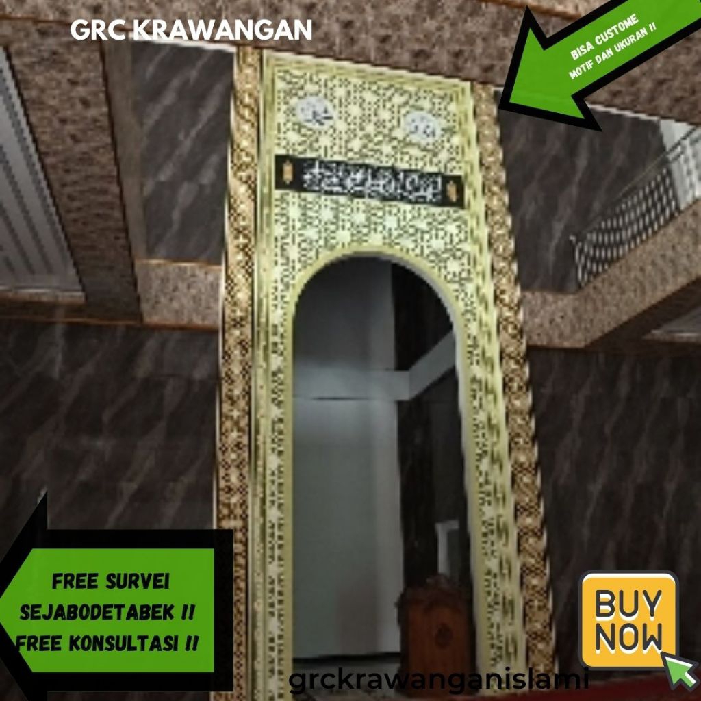 GRC krawangan mihrab kubah