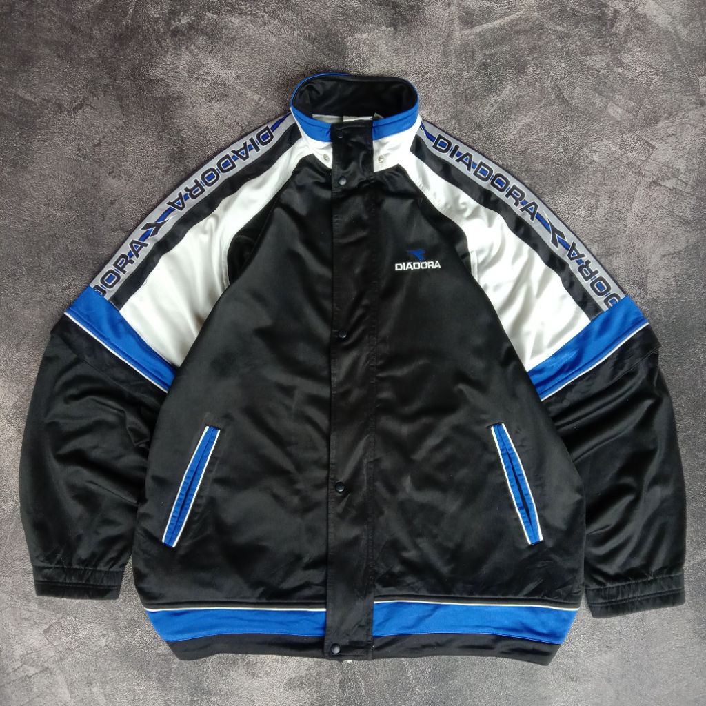 Tracktop Jacket Diadora Classic tapped original, Jaket Diadora multifungsi original, tracktop diador