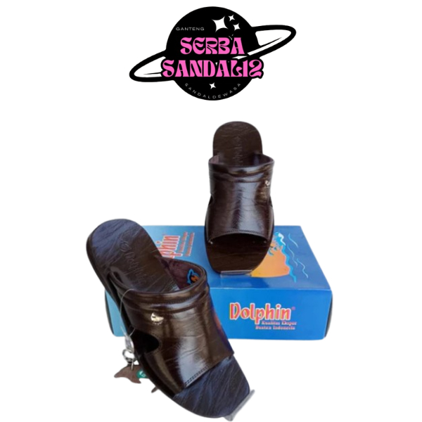 Dolphin Sandal Slide Pria Kulit Asli D.13 Classic series Sandal Pria Kulit Asli Merek Dolpin Origina