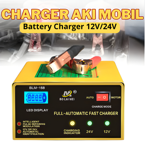 MEGA BOLAIMEI Charger Aki Mobil Intelligent Battery Charger 12V/24V 15A - BT-168