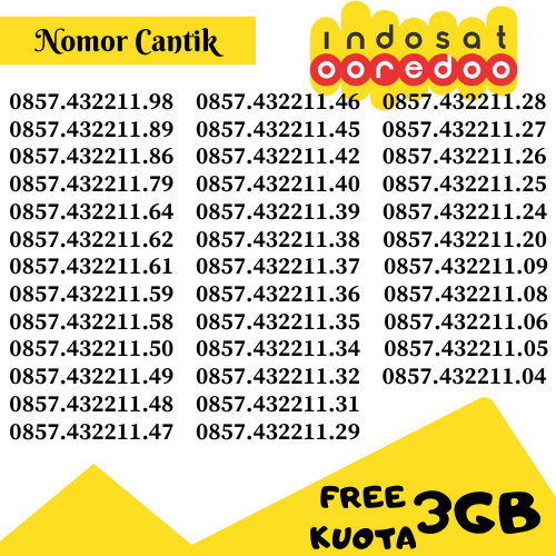 NOMOR CANTIK INDOSAT SERI 432211