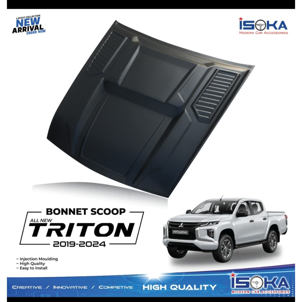 Bonnet Air Scoop Mobil All New Triton 2019 Up Hitam