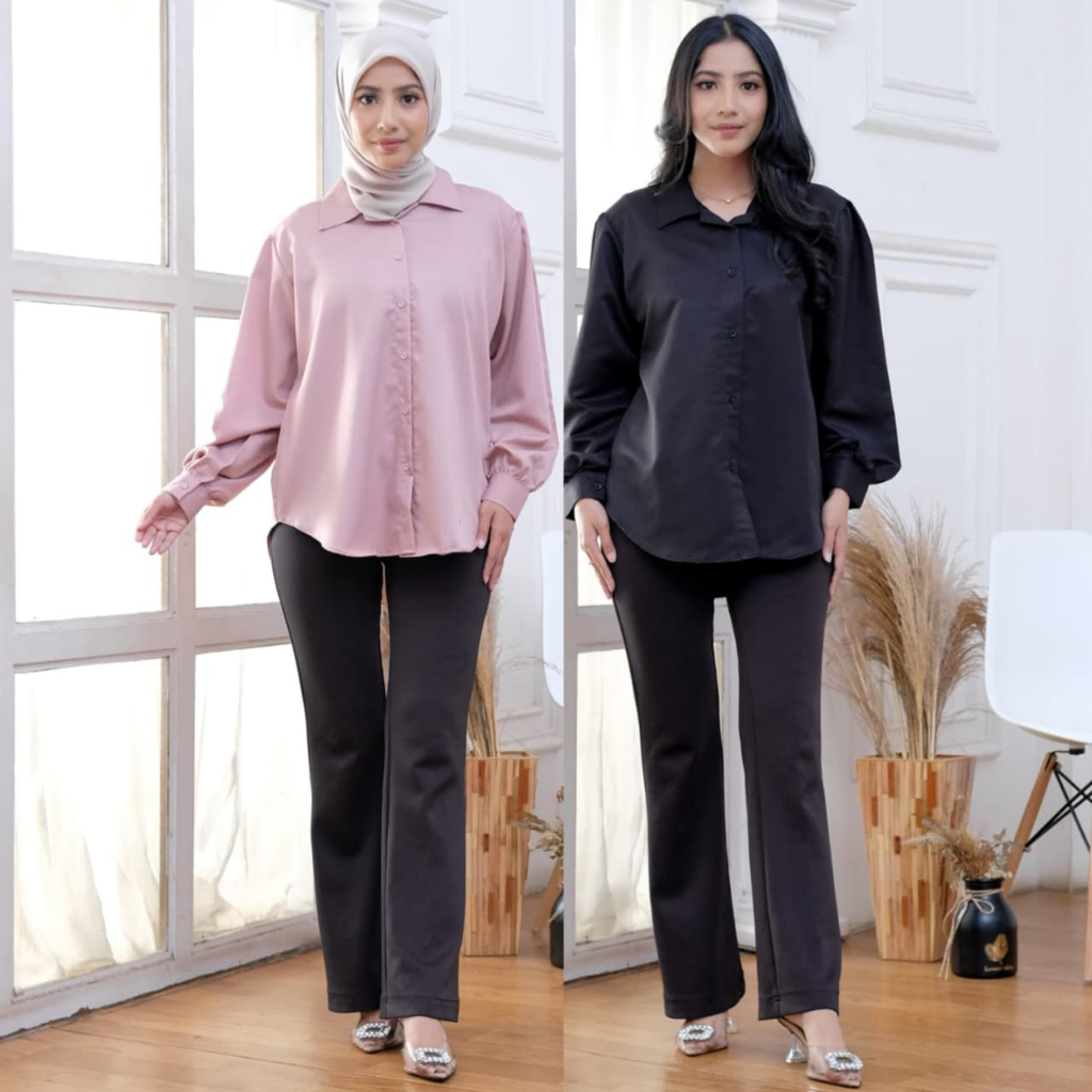 Kemeja Atasan Wanita Blouse Katun Toyobo Premium