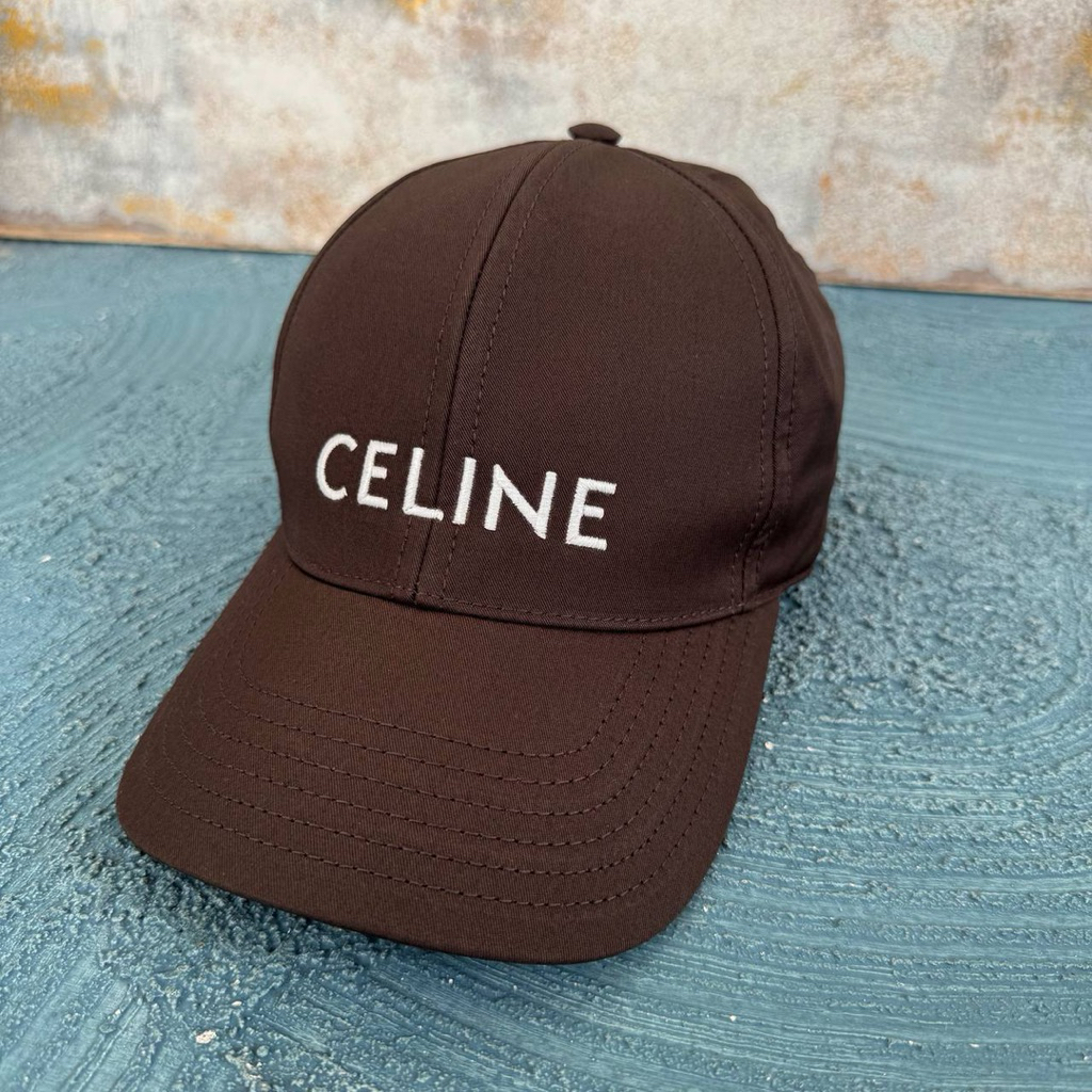 CELINE LETTER BASEBALL CAP BROWN