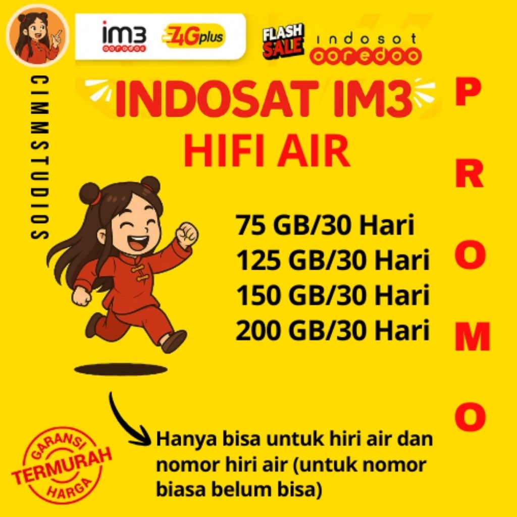 Kuota hipi air Indosat promo 200 GB 75 GB 200 GB | Cimmstudios