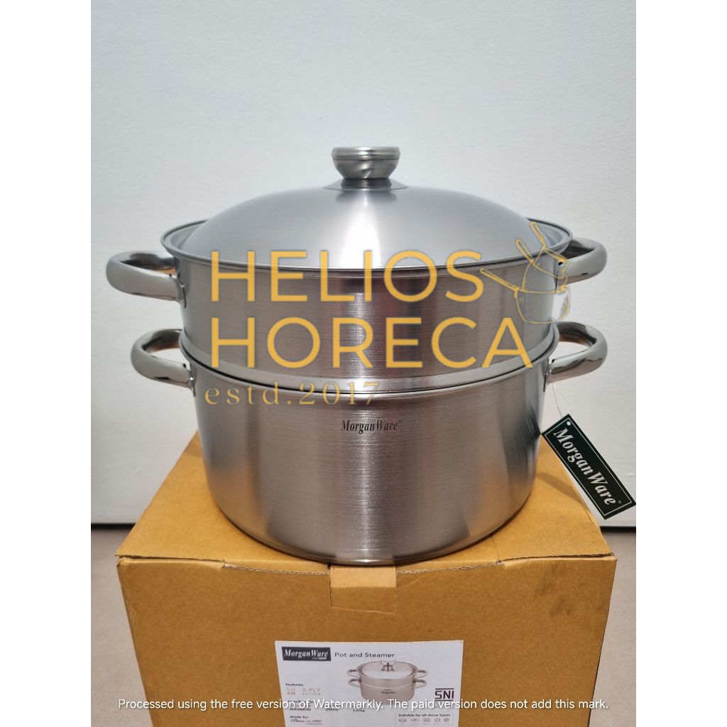 MW400632S Bima Morganware 400 Pro Pot Steamer D32cm Panci Kukus Susun 2
