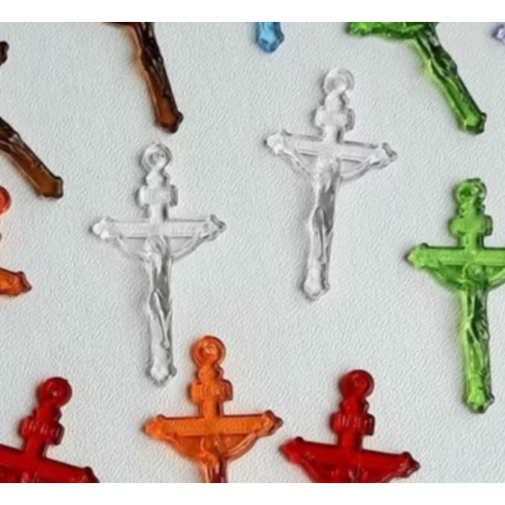 Bandul Salib / Liontin Salib Akrilik Bening