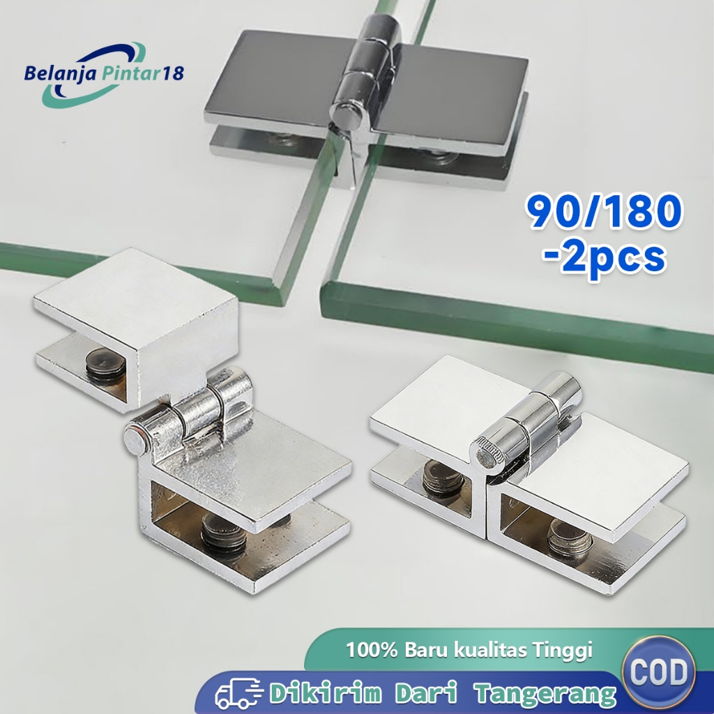 2pcs Engsel Pintu Kaca Jepit 90/180 Derajat Engsel Pintu Kaca Lemari Engsel Kaca Jepit Untuk 5-8mm