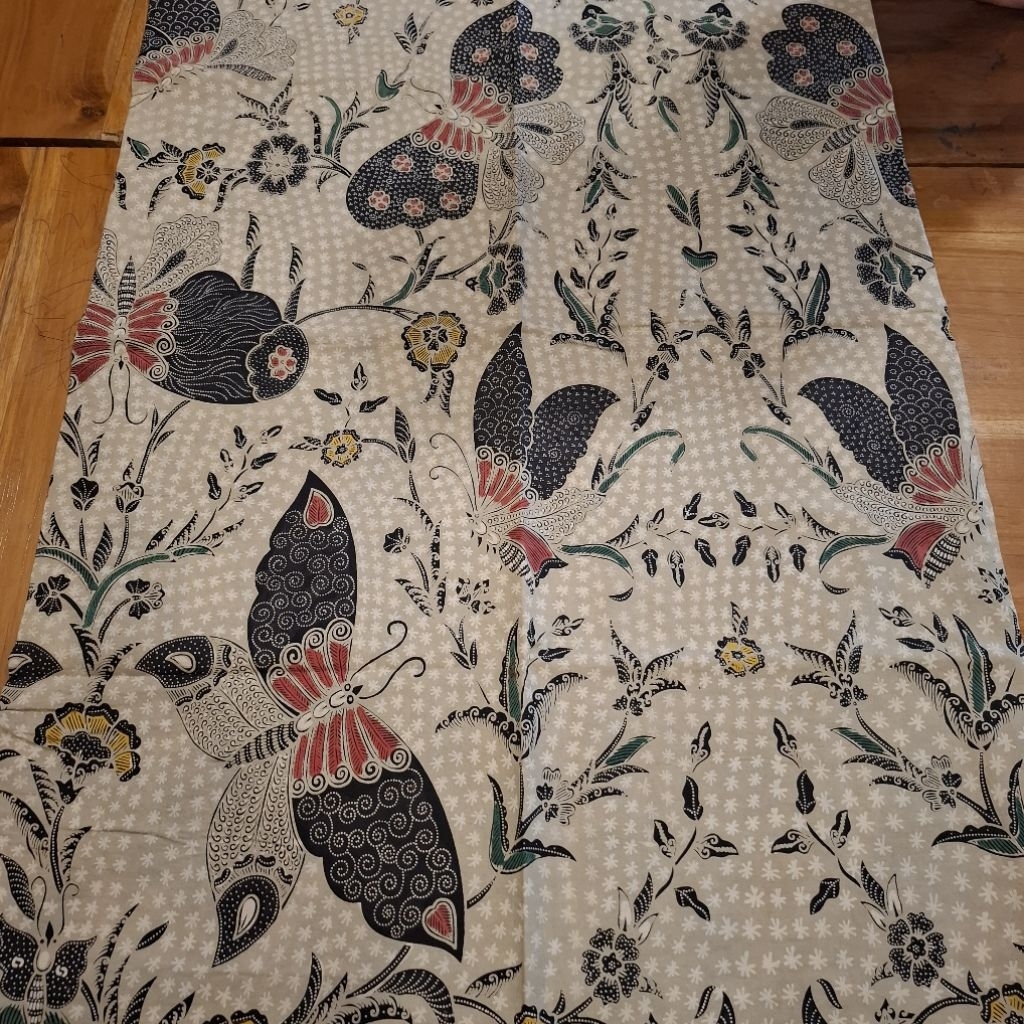 Kain Batik Jarik Lawasan Canting Semi Tulis Bledak Putih Tulang Warna Colet Kuning Merah Hijau Klasi