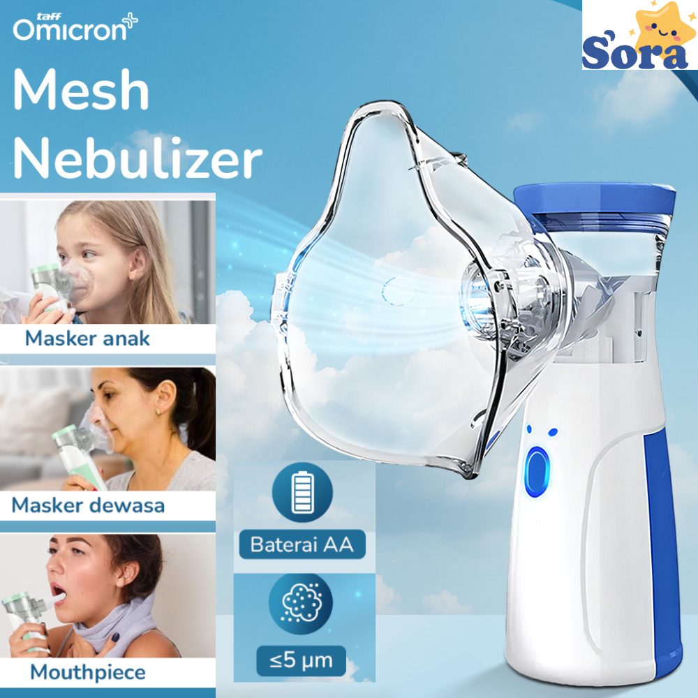 Nebulizer Portable TaffOmicron Alat Terapi Pernapasan Handheld Inhaler / Nebulizer Portable
