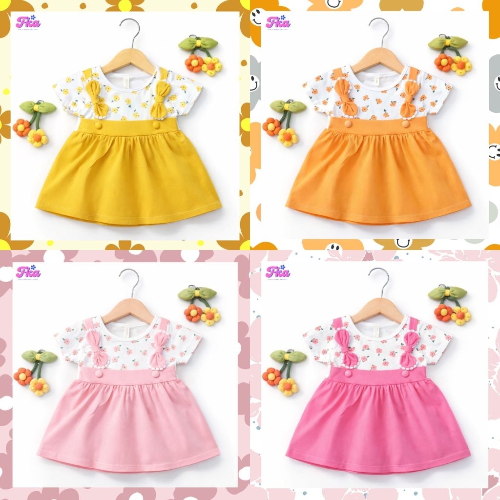 Dress Rok Bayi Perempuan 3-12 bulan | Baju Bayi Perempuan 3-12 bulan