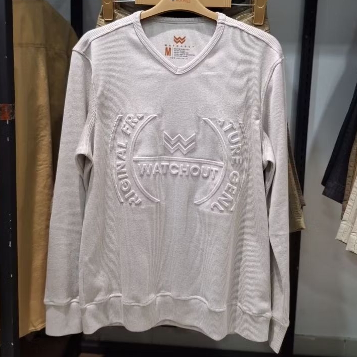 WATCHOUT CASUAL kaos pria lengan panjang WK200340005 cream
