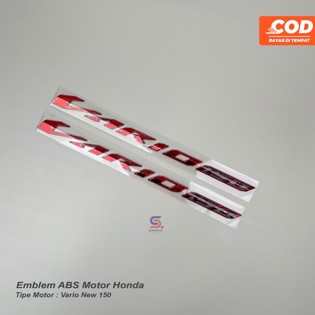 Emblem Timbul Emblem 3D Motor Honda Vario 150 New Abs Kaku Merah Kanan Kiri