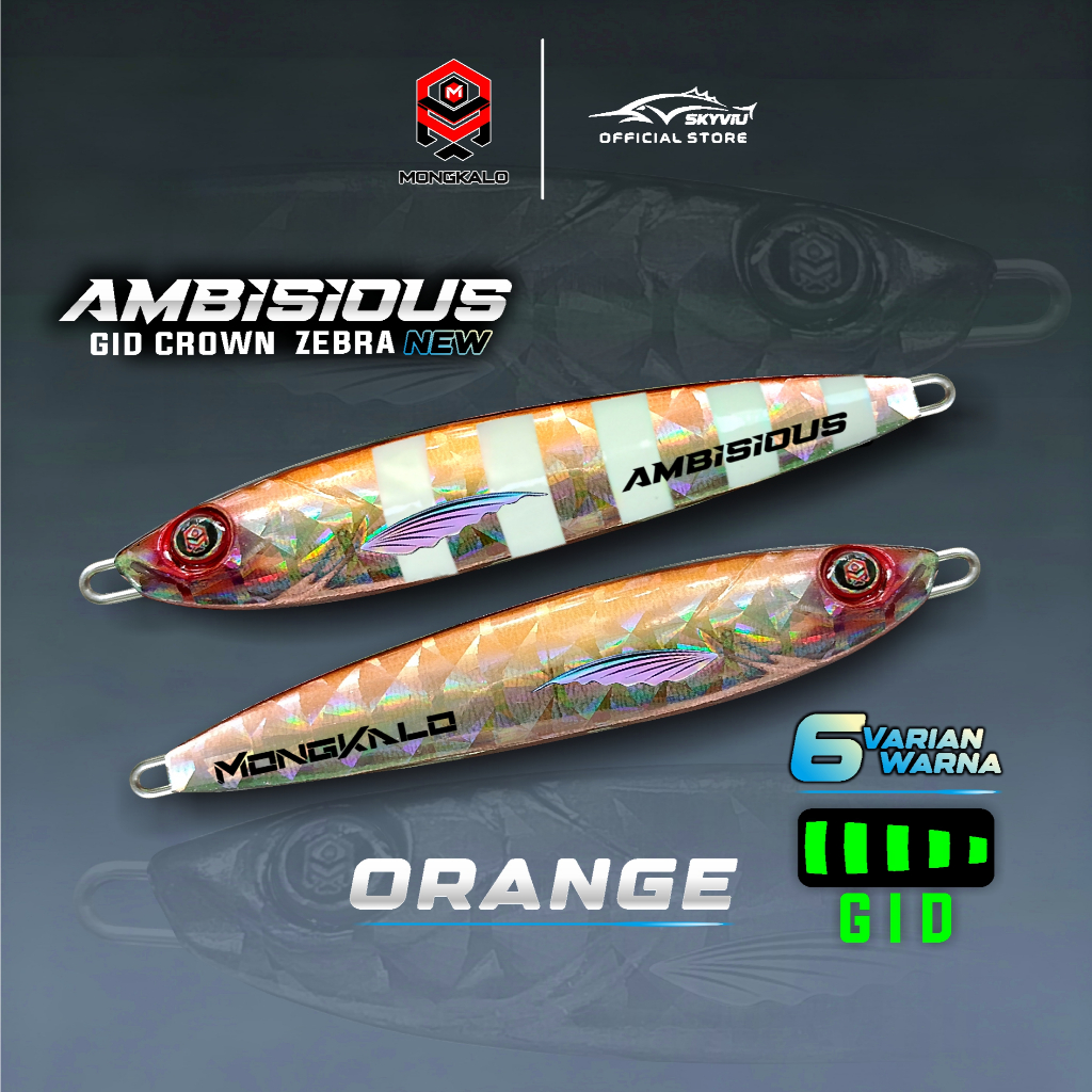 Mongkalo Ambisious Kipas GID-Zebra noMotif Fluorescent 100 Orange