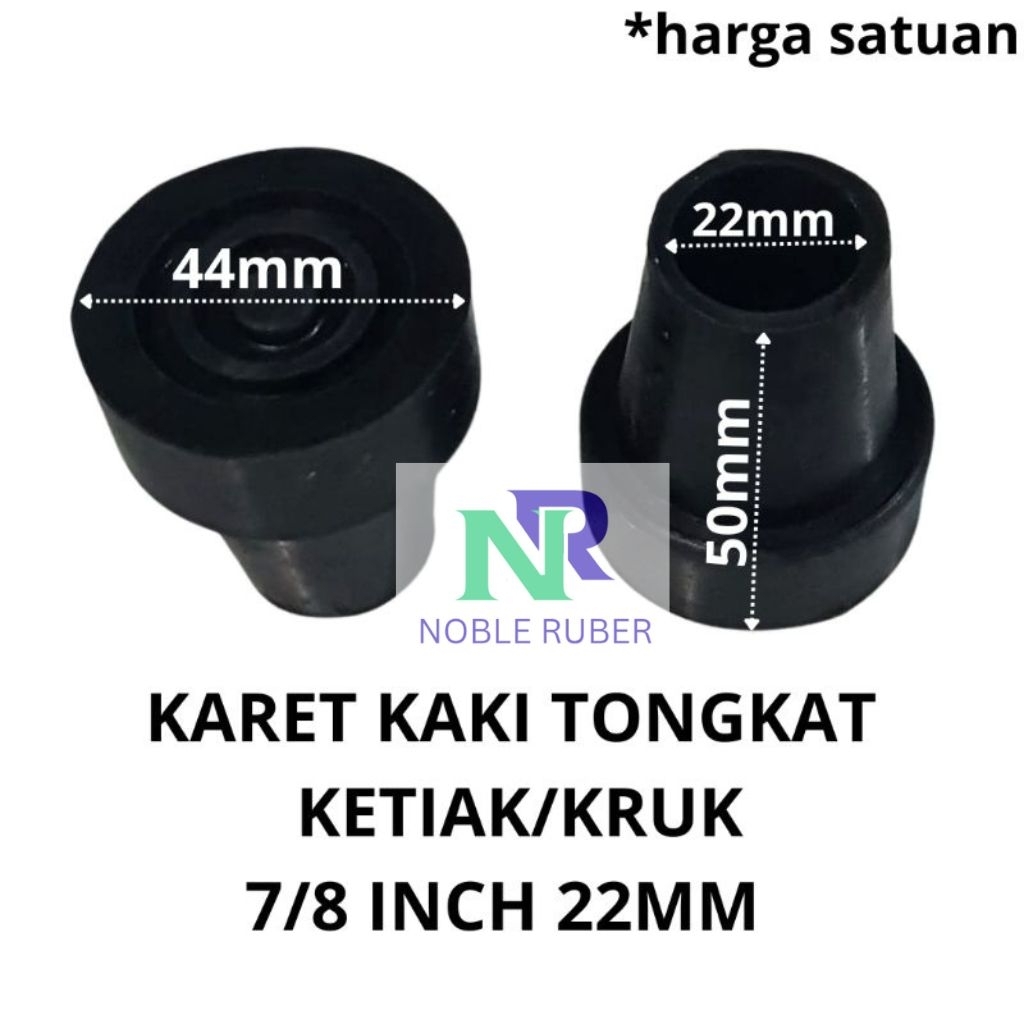 KARET KAKI TONGKAT KETIAK/KRUK UKURAN 7/8 DIAMETER 22MM