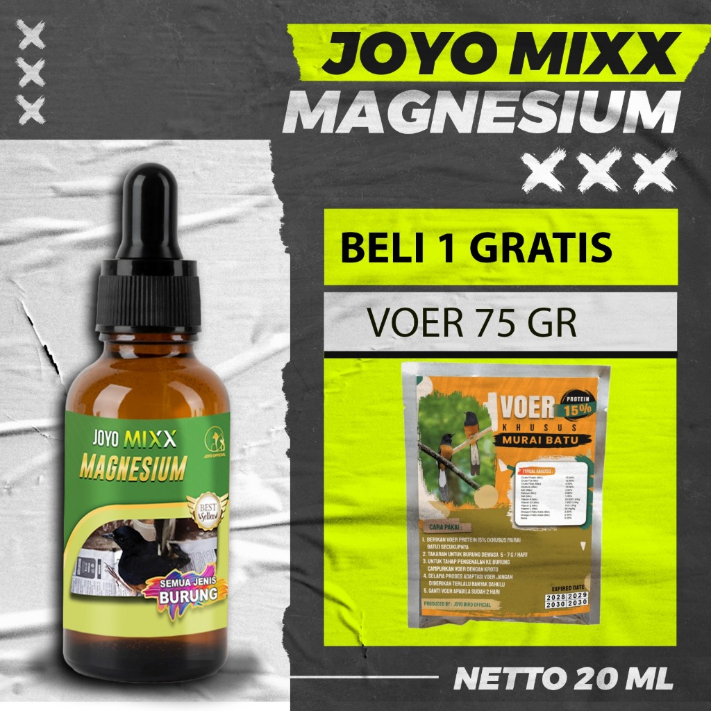 OBAT BURUNG KAKI LUMPUH | VITAMIN MEMPERKUAT OTOT KAKI | MEMPERKUAT TULANG | MIXX MAGNESIUM 20 ML