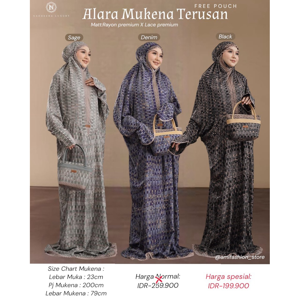 ALARA MUKENA TERUSAN BY NADHEERA LUXURY