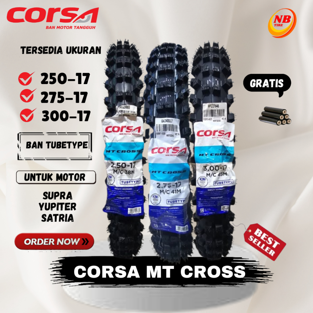 [SATUAN DAN PAKET]BAN TRAIL BAN CANGKUL MTCROSS BAN MOTOR SUPRA REVO RING 17