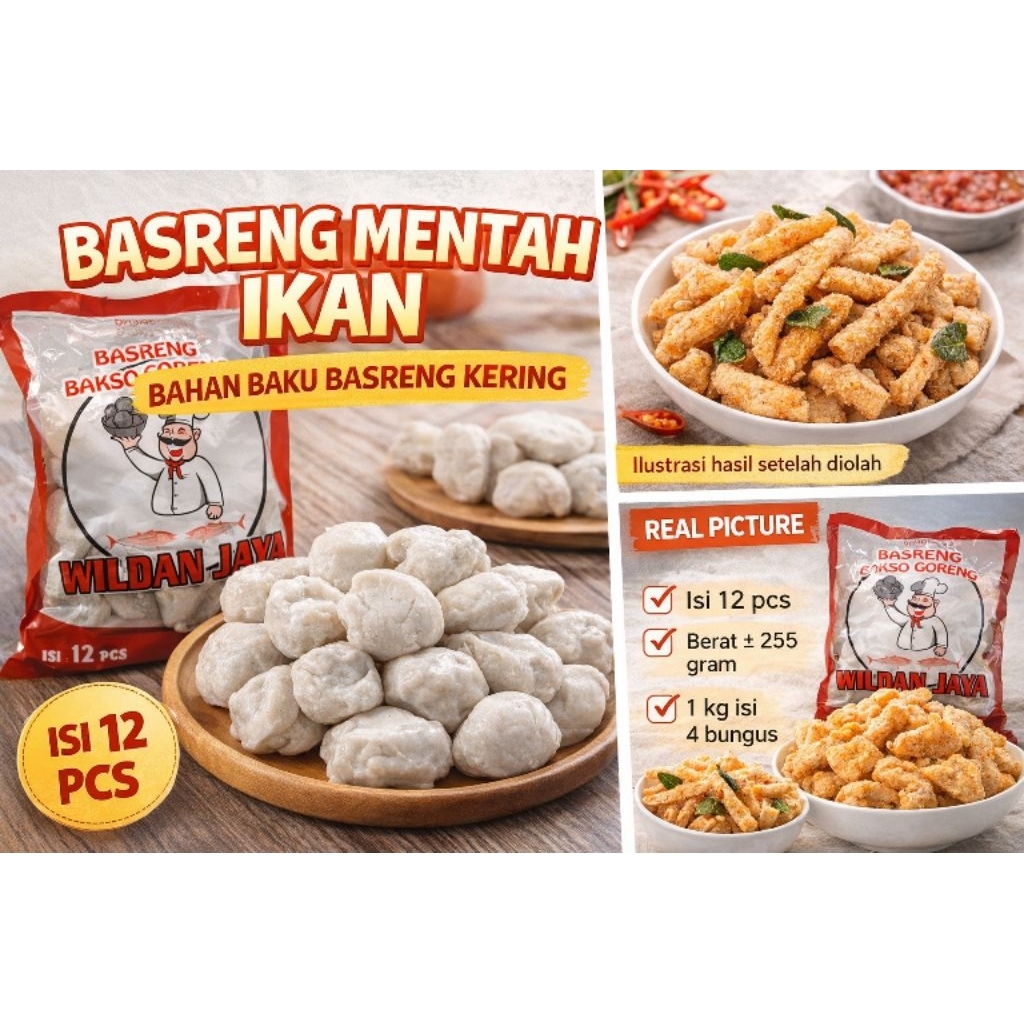 BASRENG MENTAH IKAN | BAHAN BAKU BASRENG KERING | KENYAL & TIDAK AMIS | ISI 12 PCS