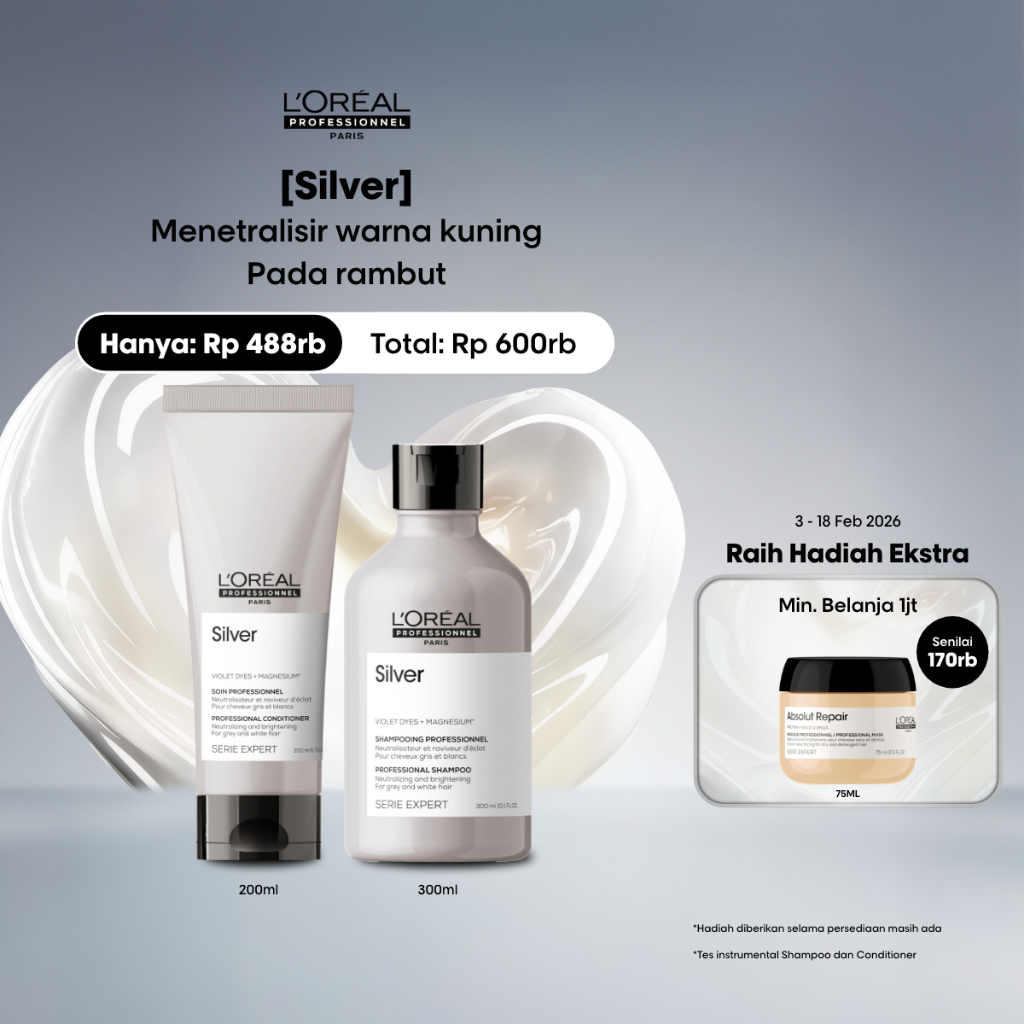 Silver Shampoo + Conditioner Rambut Bleaching by L'Oreal Professionnel