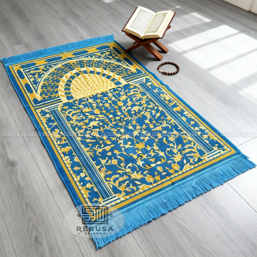 TURKI Sajadah Bulu Dewasa 70x110cm Tebal Motif Elegan Biru Muda Hijau Merah Cokelat Hitam