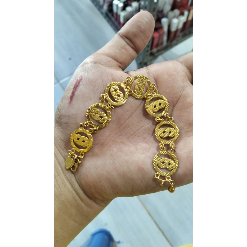 Gelang koin asli 91. asli uang 500an. kuningan