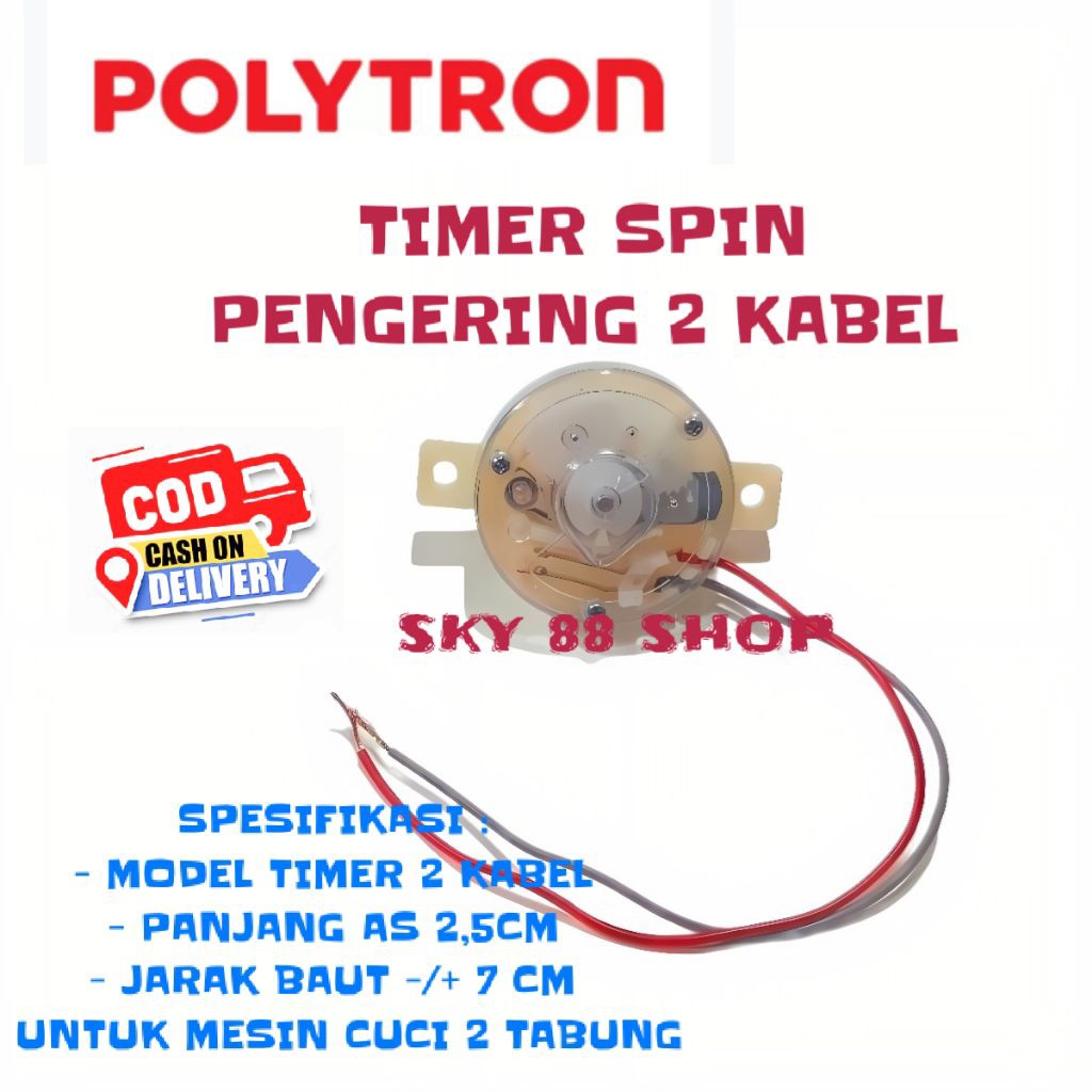TIMER SPIN PENGERING 2 KABEL MESIN CUCI POLYTRON 2 TABUNG - TIMER PENGERING 2 KABEL