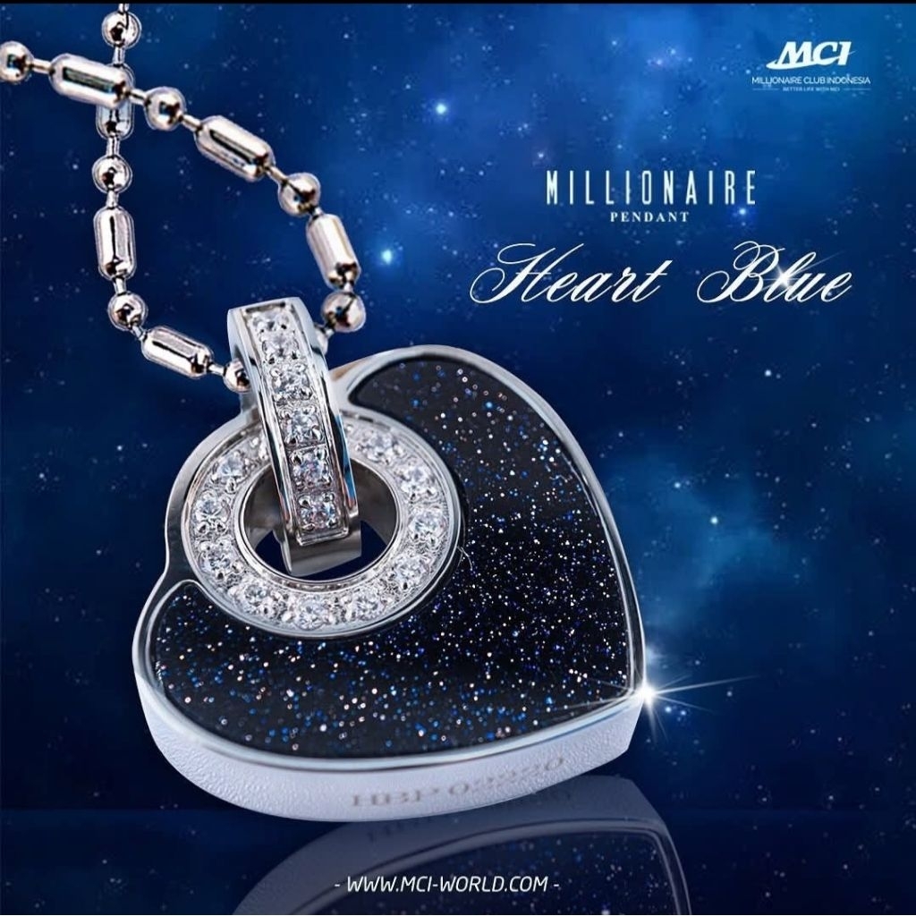 Kalung MCI Original 100% Heart Blue / Love Blue MCI