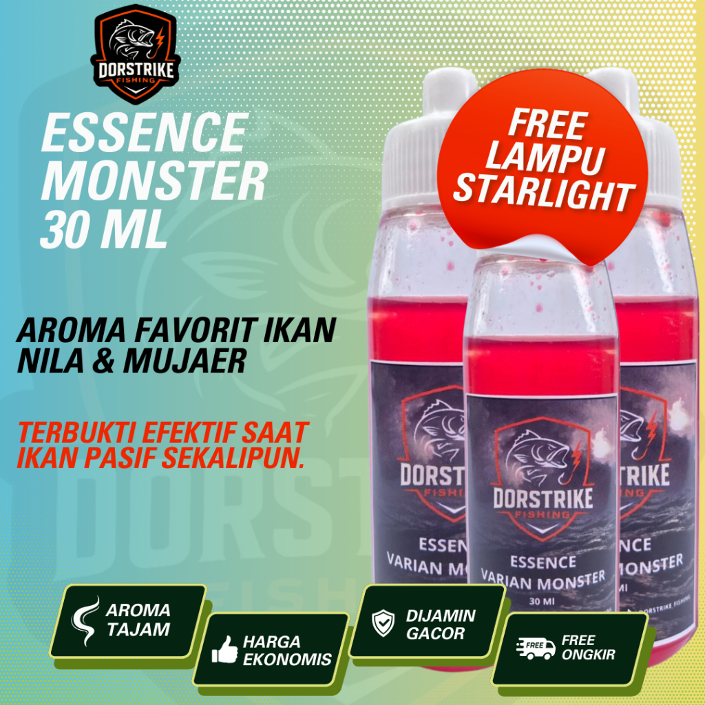 3PCS essen umpan pancing ikan nila mujair Monster  jepang /essen lomba /essen nila / essen mujair pa