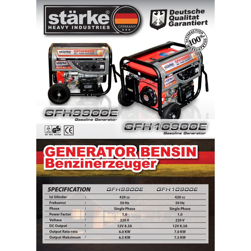 STARKE GFH9900E Mesin genset listrik / generator set 6.500 WATT