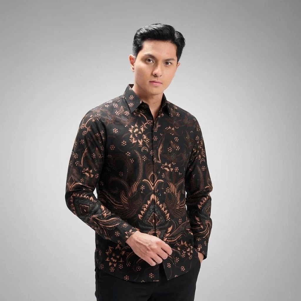 KEMEJA BATIK PRIA LENGAN PANJANG ~ KEMEJA MOTIF LENGAN PANJANG