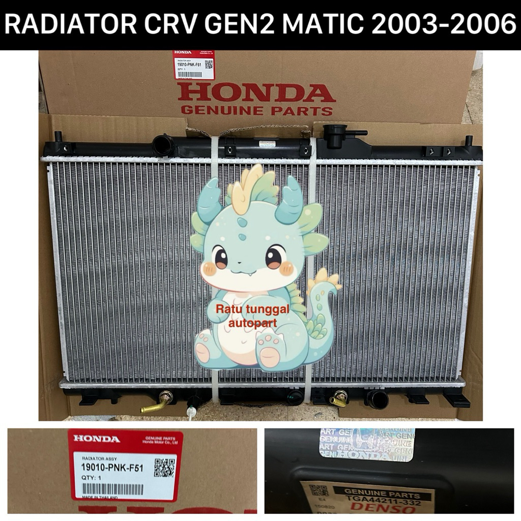 RADIATOR ASSY HONDA NEW CRV GEN 2 MATIC 2003-2006 ASLI ORIGINAL DENSO JAPAN