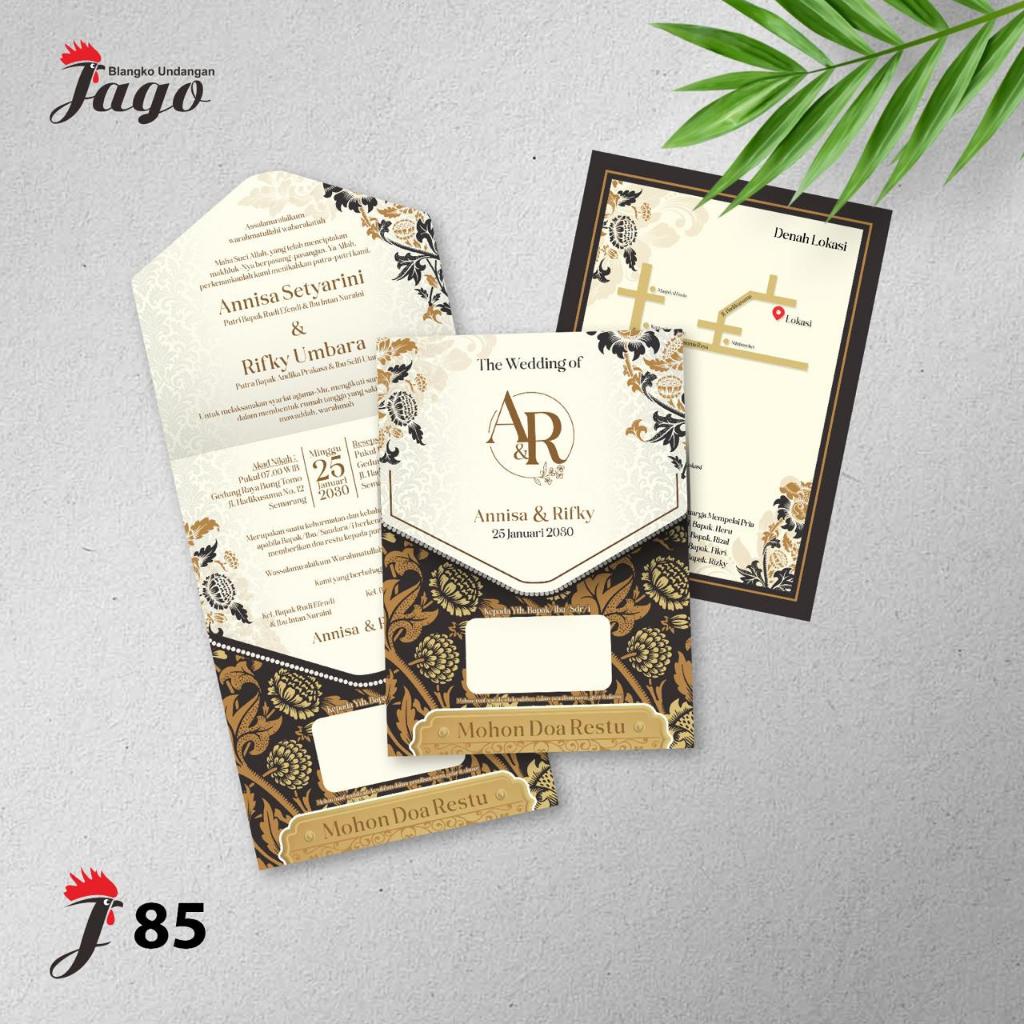 Blangko Undangan Syukuran Pernikahan Kosong Simpel Elegan - Seri JAGO 85 Terbaru Dan Termurah
