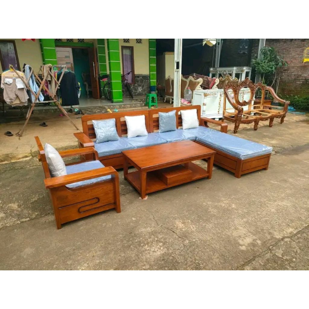TERLARIS KURSI TAMU JATI KURSI TAMU UKIRAN KAYU JATI KURSI JATI MEJA JATI MEBEL JEPARA FURNITURE JEP