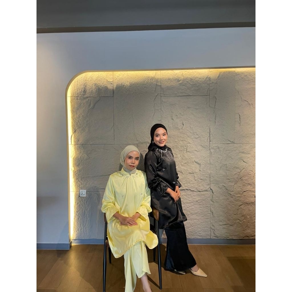 Terbaruu Setcel Baju kurung melayu wanita dewasa setelan celana