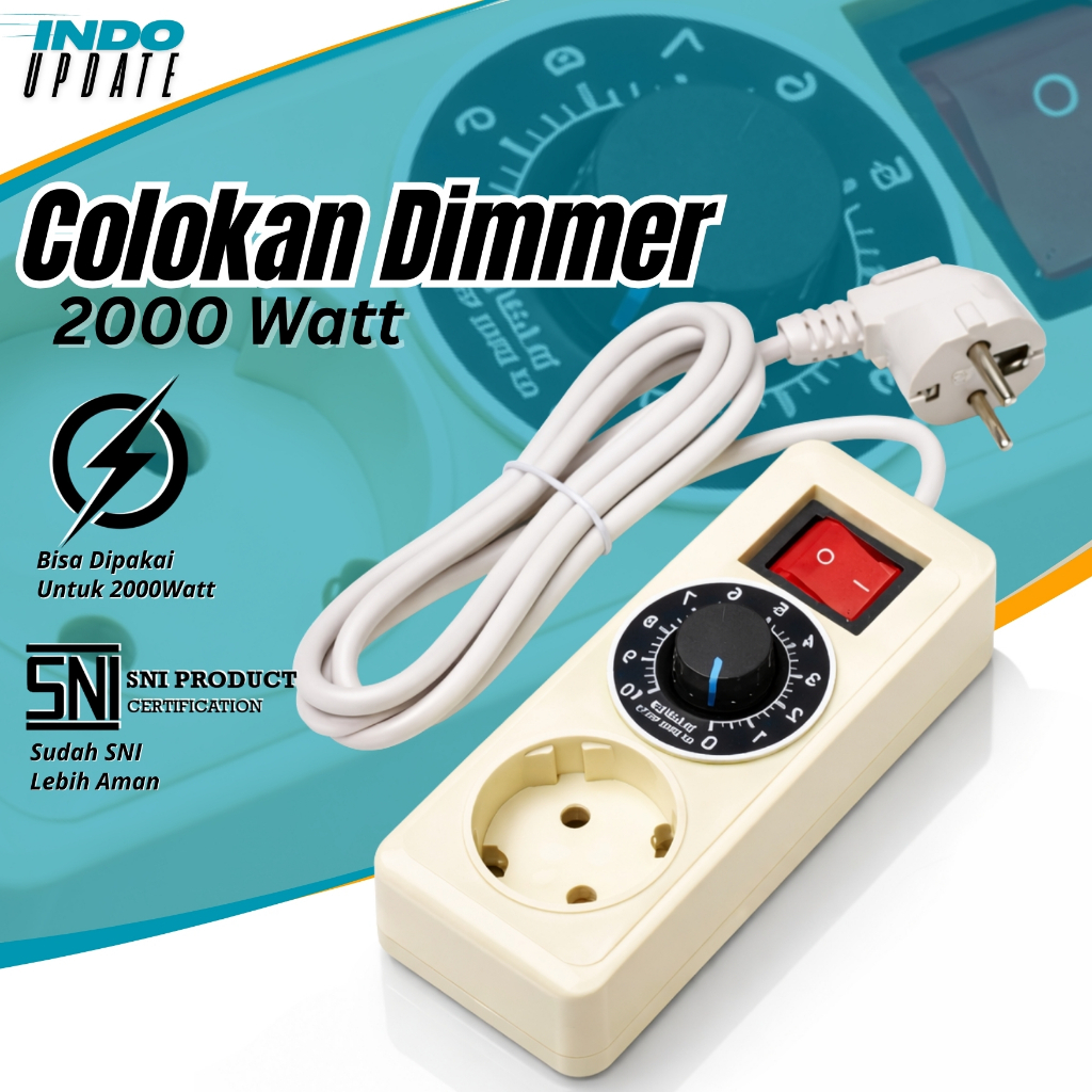 Stop Kontak Dimmer 1 Lubang | Dimmer Gerinda 2000W Pengatur Kecepatan Gerinda Bor