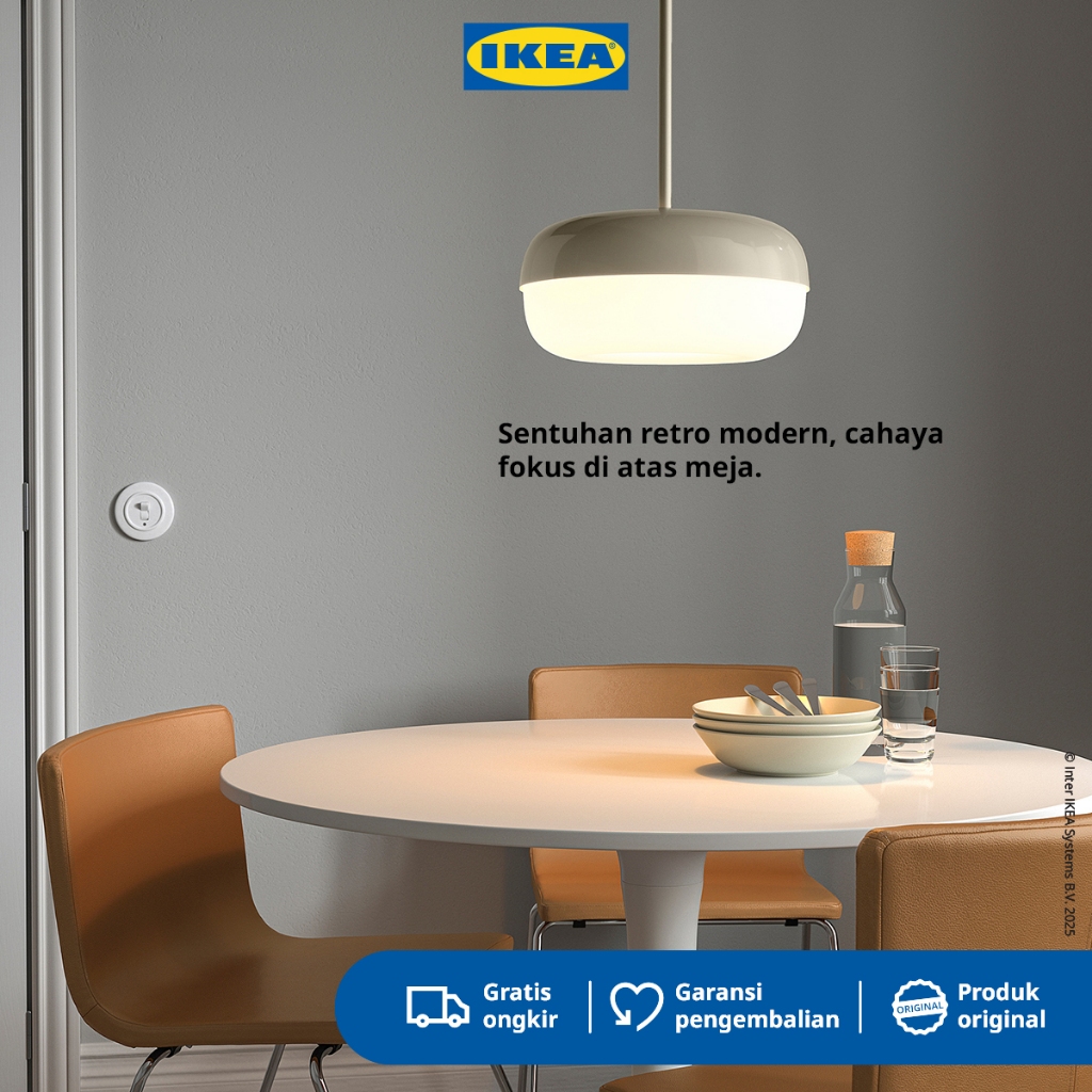 IKEA BLASVERK Lampu Gantung Krem 37cm