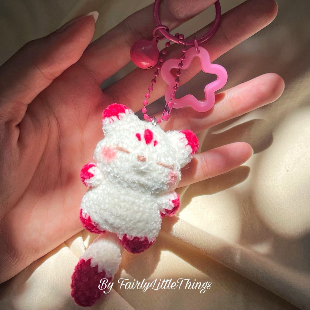 Crochet Kitsune Amigurumi Keychain/Crochet Keychain Fox Kitsune/Crochet Bag Charm Amigurumi
