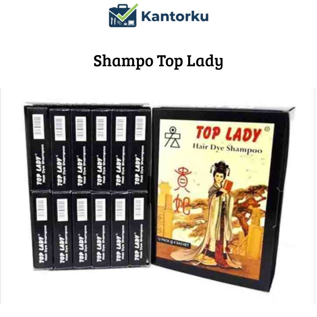 TOP LADY Semir Rambut Shampoo Hitamkan Rambut Tanpa Logam