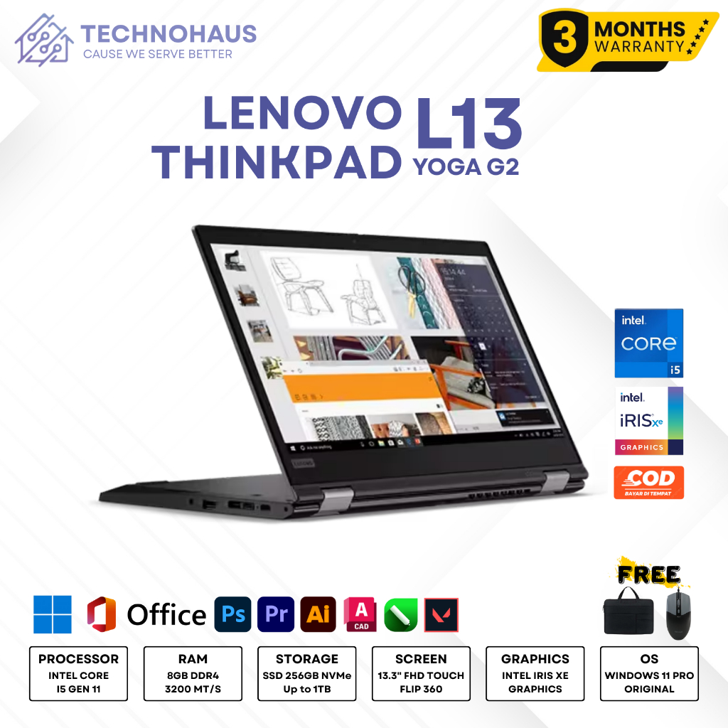 LENOVO THINKPAD L13 YOGA I5 GEN 11 RAM 8GB SSD 256GB ORIGINAL BERGARANSI
