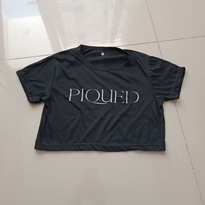 Baju Senam Nari Dance Gym Luaran Anak Hitam Elastis Piqued